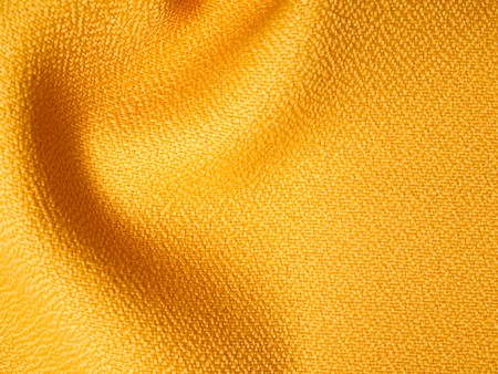 yellow fabric texture sample for interior designの写真素材