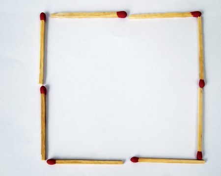 eight match on white backgroundの写真素材