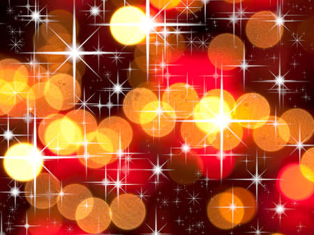 Abstract of bright star and red tone bokeh for web page backgroundの写真素材