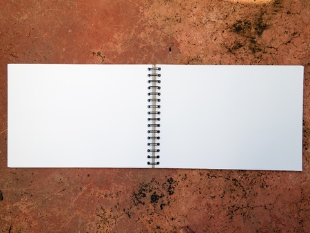 Blank Sketch Book open two face horizontalの写真素材