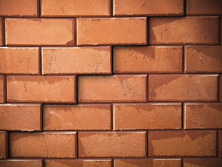 Texture and surface of red brick wall