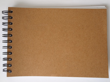 Brown Paper cover of sketch bookの写真素材