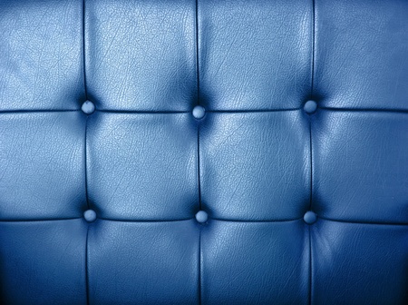 Texture of Blue leather of sofa backgroundの写真素材