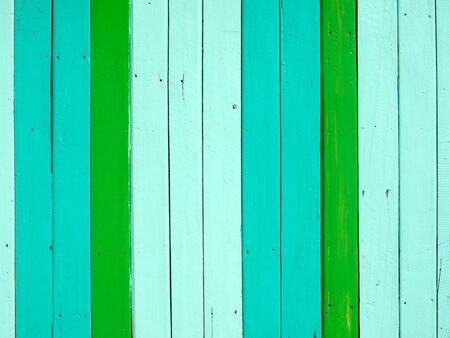 Green tone color painted of wood panelの写真素材