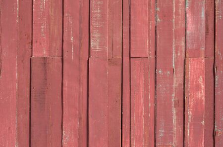 Texture of Red color paint plank wall for backgroundの写真素材