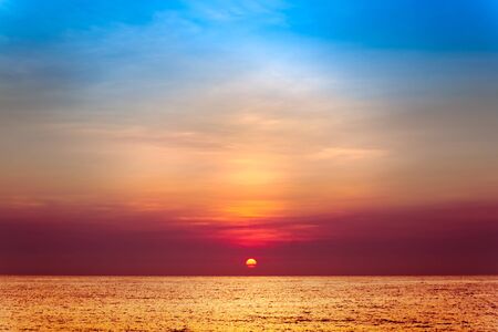 Sun rise on the sea in the morningの写真素材