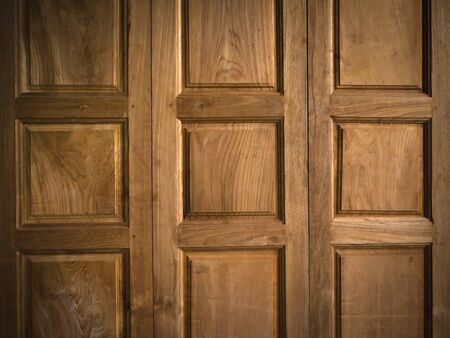 Texture of Teak wood Door for backgroundの写真素材