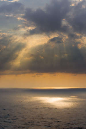 Light from sun ray reflect on seaの写真素材