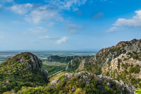 Rock Mountain Over View and Blue Sky