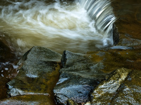 Close to Front Rock of Water Fall at Mae Sa Waterfall, Chiangmai, Thailand