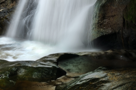 Front of Seventh Water Fall Landscape at Mae Sa Waterfall, Chiangmai, Thailandの写真素材