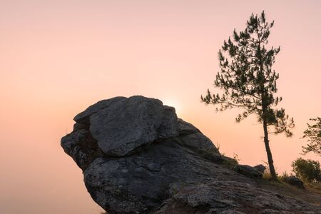 Landscape sunrise on mountain view in  Thailandの写真素材