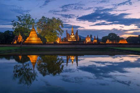 Sukhothai historical park in Thailandの写真素材
