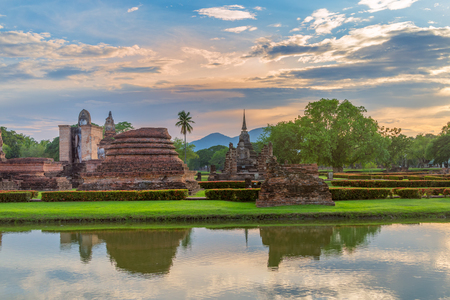 Sukhothai historical park Thailandの写真素材