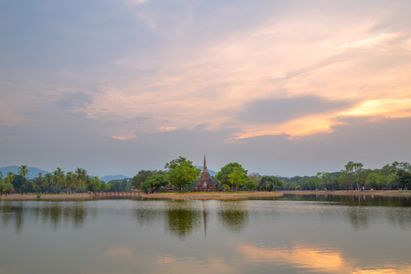 Sukhothai historical park in Thailandの写真素材