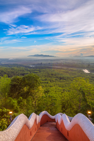 mountain landscape and fogの写真素材