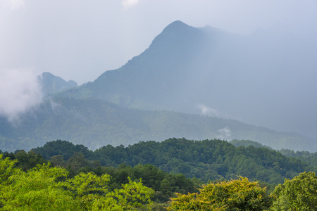 Doi Luang Chiang Dao looking from Doi Mae Ta man ,Chiang Mai ,Thailandの写真素材