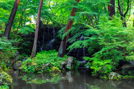 Shiraito waterfall in the southwestern foothills of Mount Fuji, Shizuoka, Japanの写真素材