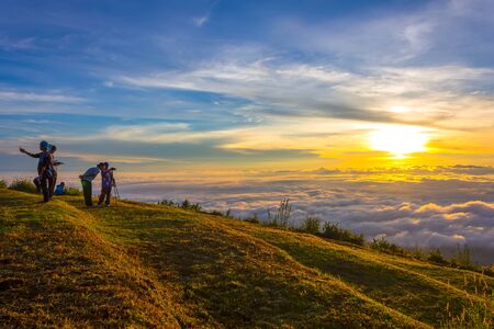 Beautiful Sunrise and mist at Phu Tubberk, Phetchabun Province, Thailand.