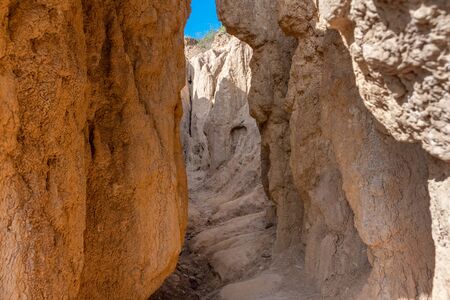 soil textures eroded sandstone pillars, columns and cliffs,Sao Din Na Noi, Nan Province,Thailand