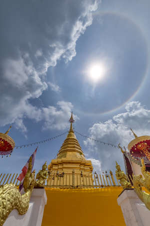 Wat Ton Kain or Ton Kain temple ( Wat Intrarawat ) ,a wooden chapel , Chiangmai, Thailand on May 05,2019のeditorial素材
