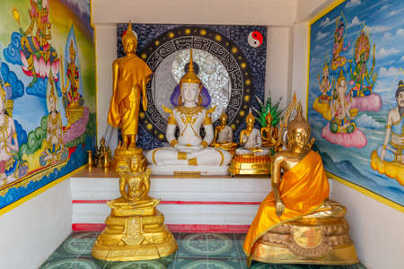Wat Ton Kain or Ton Kain temple ( Wat Intrarawat ) ,a wooden chapel , Chiangmai, Thailand on May 05,2019のeditorial素材