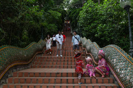 Wat Phrathat Doi Suthep temple or Wat Phra That Doi Suthep Ratchaworawihan,Golden pagoda,On the...