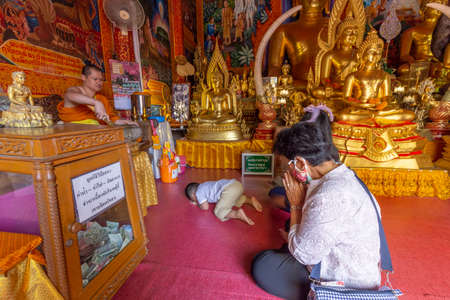 Wat Phrathat Doi Suthep temple or Wat Phra That Doi Suthep Ratchaworawihan,Golden pagoda,On the mountain,in Chiang Mai, Thailand on Jan 09 2019のeditorial素材