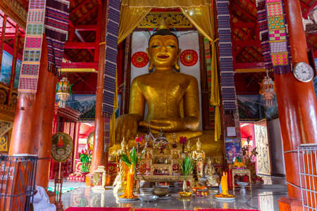 Wat Yang Luang,A beautiful old temple in the middle of the valley in Mae Chaem District, Chiang Mai Province. Northern Thailand on  15 Jun 2019のeditorial素材