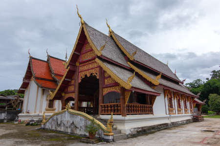 Wat Song Yot,A beautiful old temple in the middle of the valley in Mae Chaem District, Chiang Mai Province. Northern Thailand on  15 Jun 2019のeditorial素材