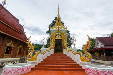 Wat Song Yot,A beautiful old temple in the middle of the valley in Mae Chaem District, Chiang Mai Province. Northern Thailand on  15 Jun 2019のeditorial素材