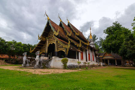 Wat buddha-en or wat Phuttha Eoen,A beautiful old temple in the middle of the valley in Mae Chaem District, Chiang Mai Province. Northern Thailand on  15 Jun 2019のeditorial素材