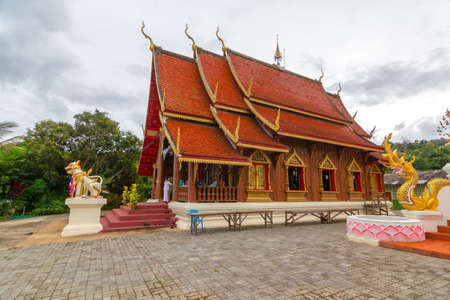 Wat Song Yot,A beautiful old temple in the middle of the valley in Mae Chaem District, Chiang Mai Province. Northern Thailand on  15 Jun 2019のeditorial素材