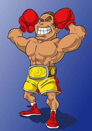 Boxing champion postのイラスト素材