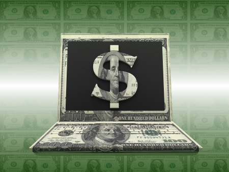 Labtop Moneyの写真素材