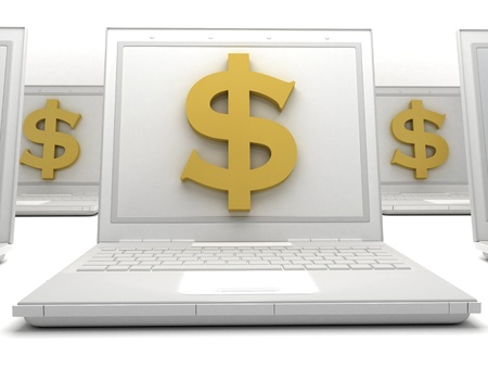 Labtop Moneyの写真素材