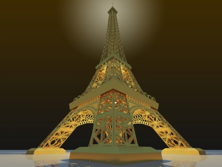 Effel Gold Concept 3d Renderの写真素材