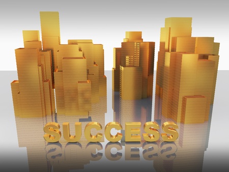 Success gold 3d renderの写真素材