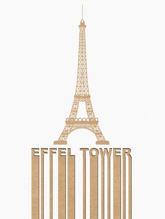 Eiffel tower,  style on Recycle paper concept backgroundの写真素材