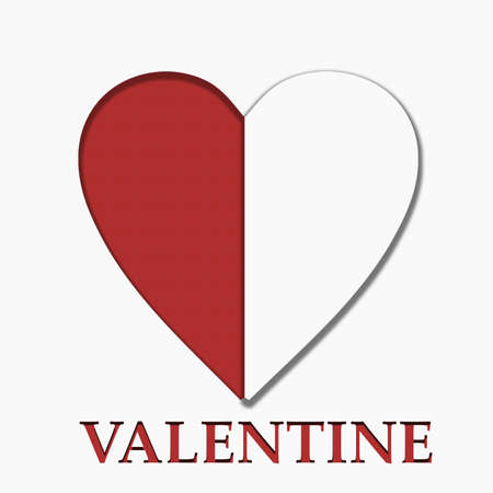 Heart of Valentine paper cardの写真素材