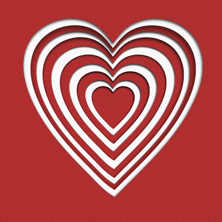 Heart of Valentine paper cardの写真素材