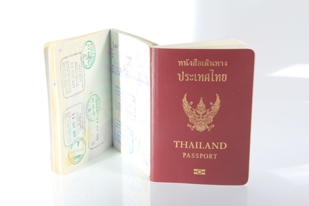 Thailand passport  on white backgroundの写真素材