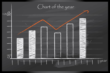 growing written on blackboard with chart upのイラスト素材