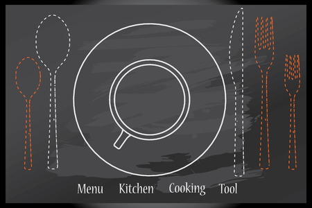 menu on blackboardのイラスト素材