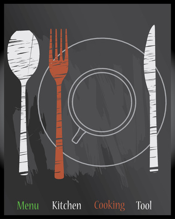 menu on blackboardのイラスト素材