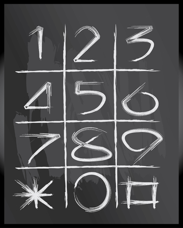 Numbers 0-9 writtenのイラスト素材