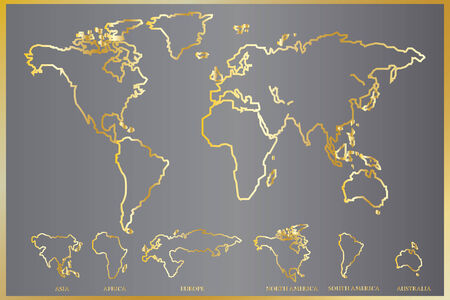 world map golden