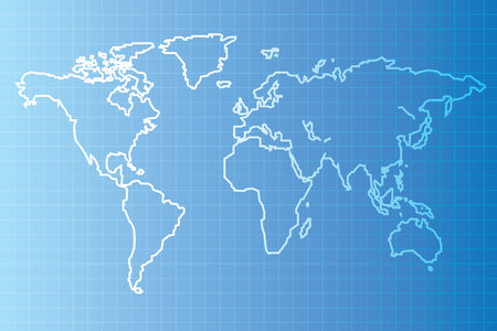 Vector of Blue print  World mapのイラスト素材