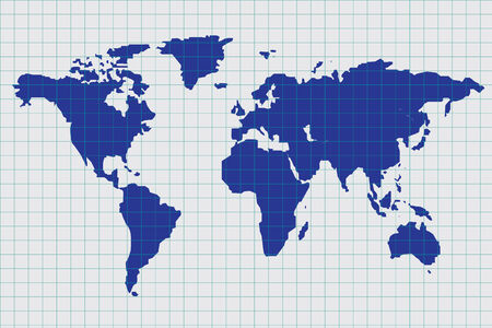 Vector of Blue print  World mapのイラスト素材