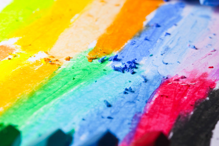 Oil Pastel Crayons on a white paperの写真素材